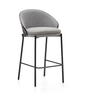 Černo-šedá barová židle (výška sedáku 65 cm) Eamy – Kave Home