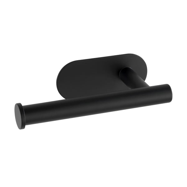 Černý nerezový držák na toaletní papír bez nutnosti vrtání Wenko Turbo-Loc® Orea