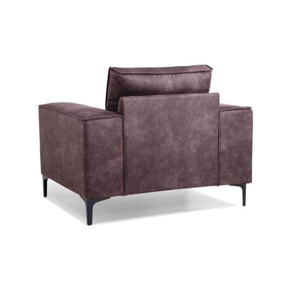 Tmavě hnědé křeslo z imitace kůže Copenhagen - Scandic-image-3