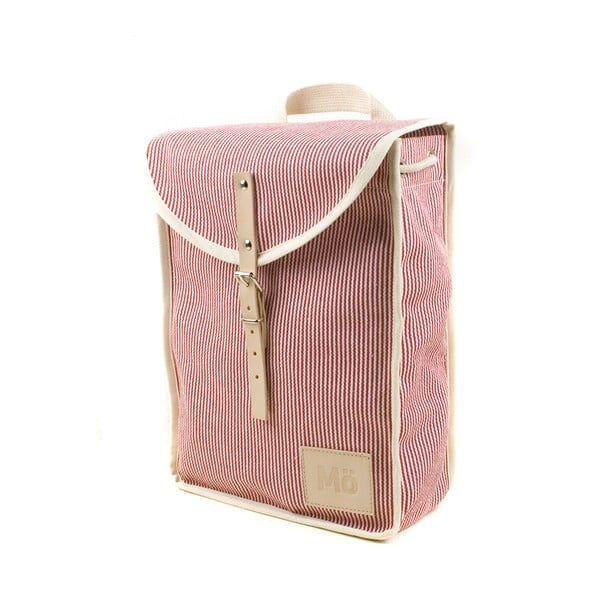 Červenobílý batoh s béžovým detailem  Mödernaked Red Stripe Heap-image-1