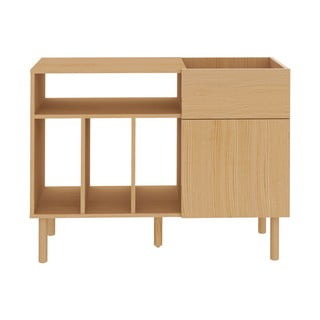 Nízká komoda na gramofonové desky v dekoru dubu 100x80 cm Viny - TemaHome