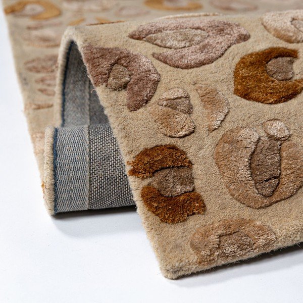 Ručně tkaný koberec s příměsí vlny v přírodní barvě 160x230 cm Leopard Frame – Flair Rugs-image-4