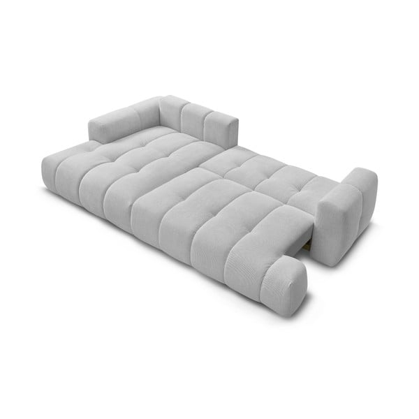 Světle šedá rozkládací/s úložným prostorem rohová pohovka (levý roh/s lenoškou) Fuji – Bobochic Paris-image-4