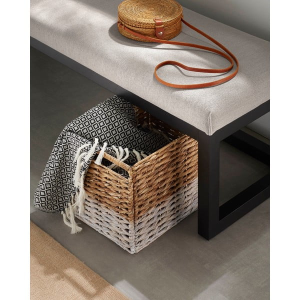 Černá/šedobéžová lavice Loya – Kave Home-image-1