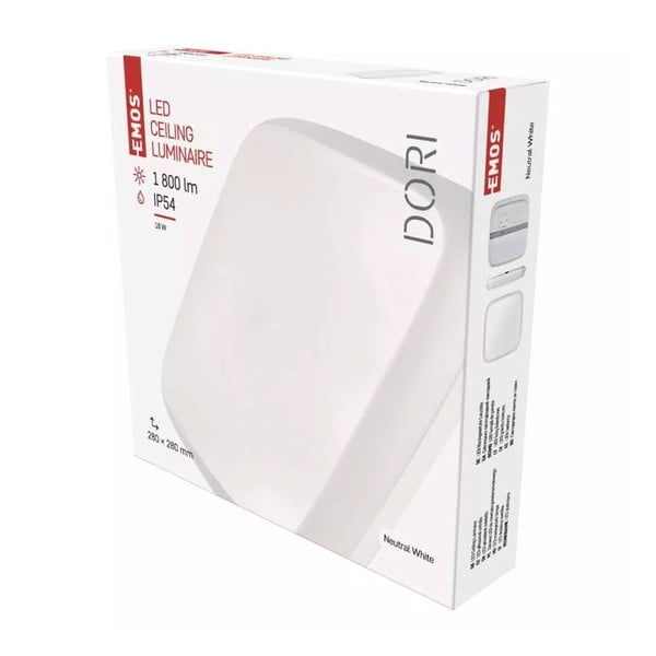 Bílé LED stropní svítidlo 28x28 cm Dori – EMOS-image-1