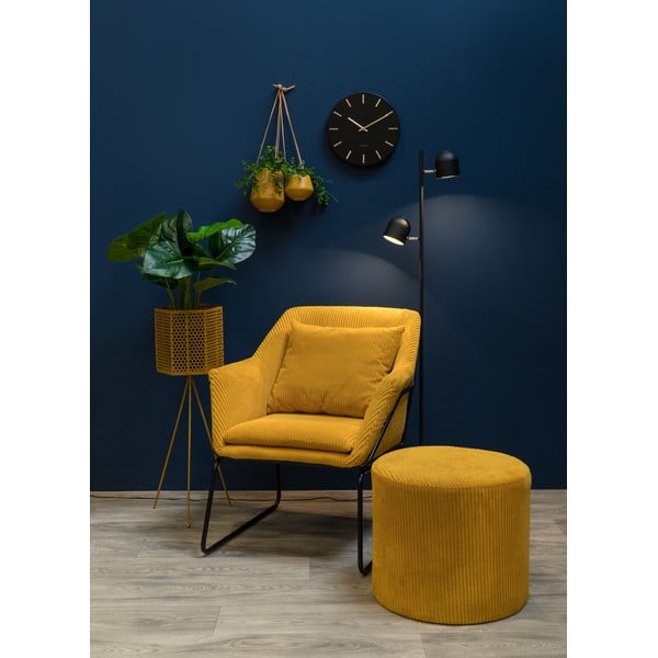 Žluté manšestrové křeslo Leitmotiv Glam-image-1