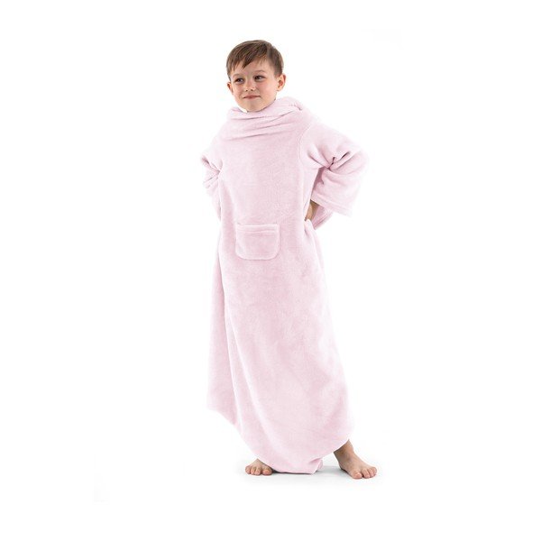 Růžová dětská televizní deka s rukávy DecoKing Lazykids-image-1