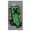 Zeleno-šedá bavlněná dětská osuška 70x140 cm Minecraft "Metro Art Creeper" – Jerry Fabrics