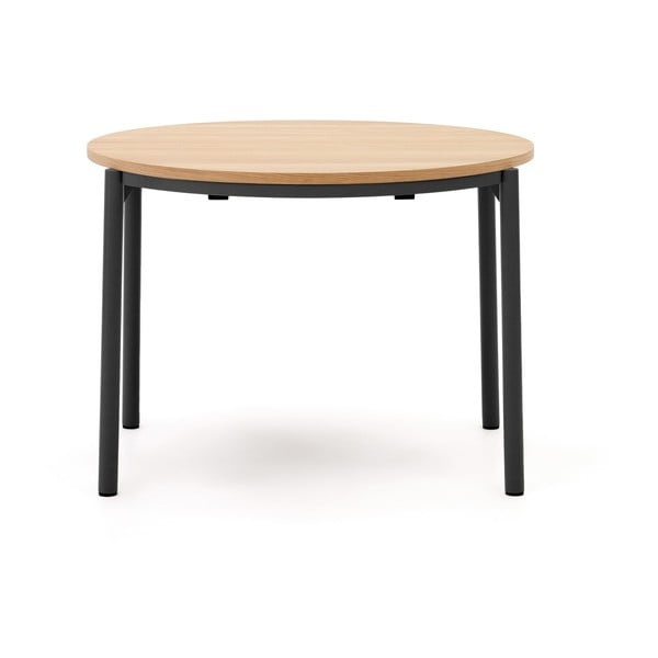 Kulatý rozkládací jídelní stůl s deskou v dubovém dekoru v přírodní barvě ø 90 cm Montuiri – Kave Home
