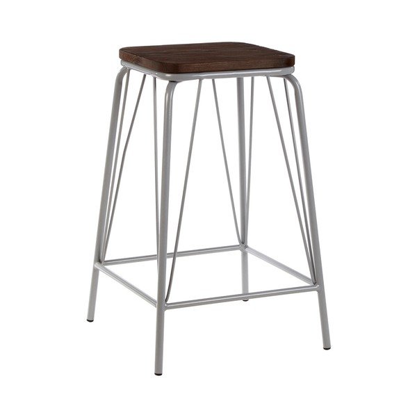 Šedá/v tmavě přírodní barvě stolička z jilmového dřeva District – Premier Housewares