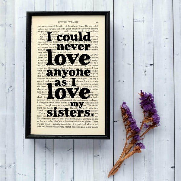 Plakát v dřevěném rámu Little Women Sisters