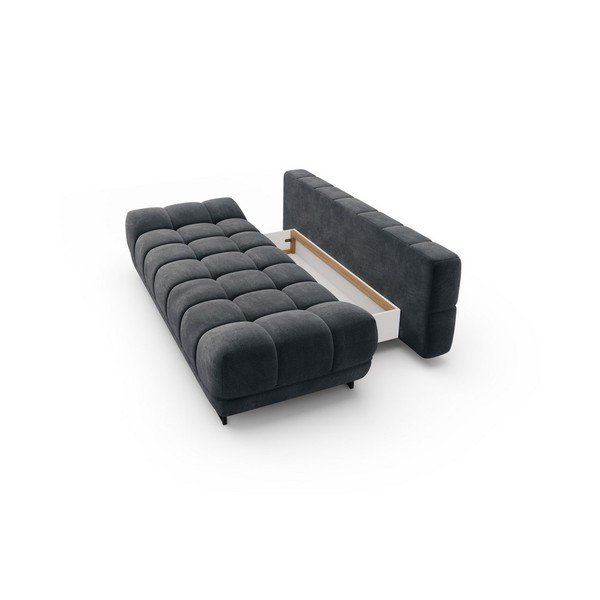 Tmavě šedá třímístná rozkládací pohovka se sametovým potahem Windsor & Co Sofas Cirrus-image-4