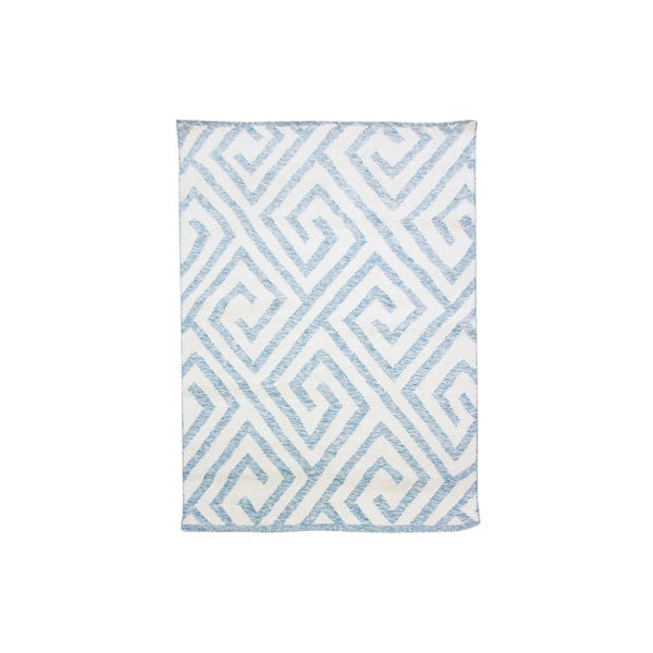Vlněný koberec Kilim Design 69 Blue/White, 160x230 cm