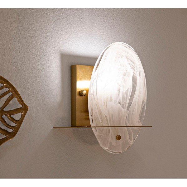 Skleněné nástěnné svítidlo ve zlaté barvě Portlan – Mauro Ferretti-image-1