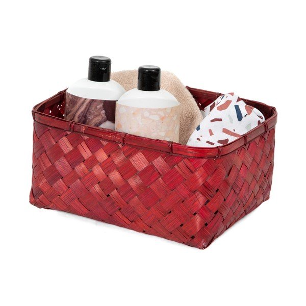 Červený bambusový úložný koš Compactor Hanoi, 30 x 23 cm-image-1