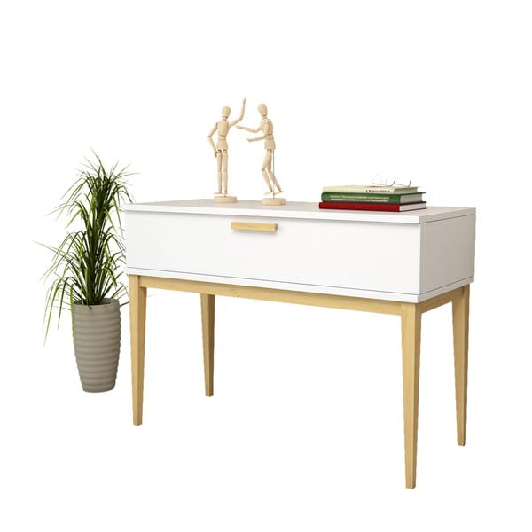 Bílý konzolový stolek s úložným prostorem Magenta Home Dresuar