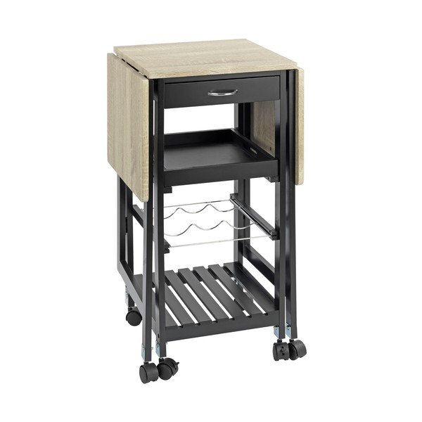 Vinotéka v dekoru dubu v čeno-přírodní barvě pro 3 láhve, 97x77 cm – Maximex-image-2