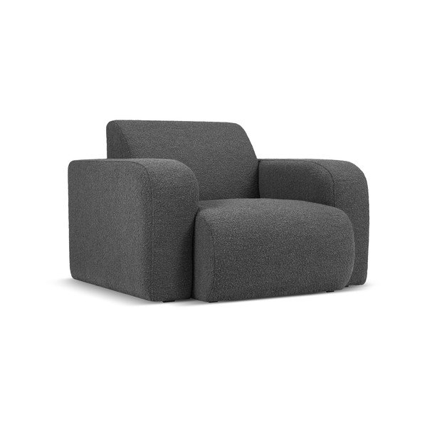 Tmavě šedé křeslo z textilie bouclé Molino – Micadoni Home