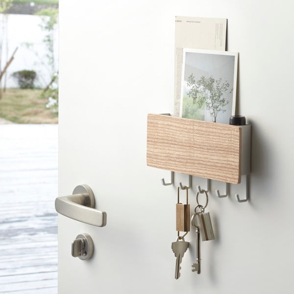 Bílý nástěnný věšák na klíče YAMAZAKI Rin-image-1