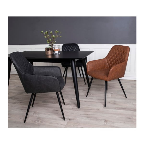 Hnědá čalouněná jídelní křesla v sadě 2 ks s područkami Harbo – House Nordic-image-2