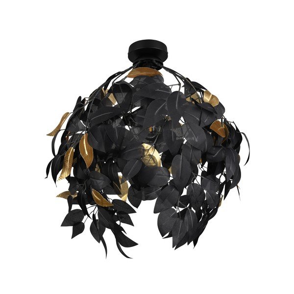 Matně černé kovové stropní svítidlo s plastovým stínidlem ø 38 cm Leavy – Reality