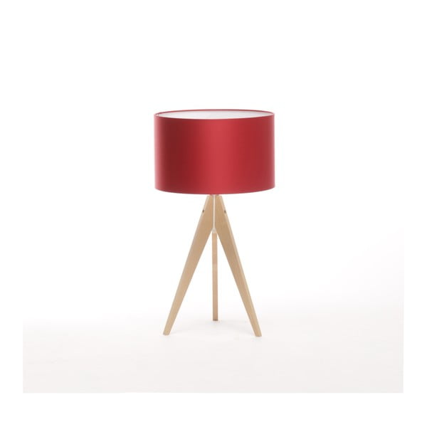Červená stolní lampa Artist, bříza, Ø 33 cm