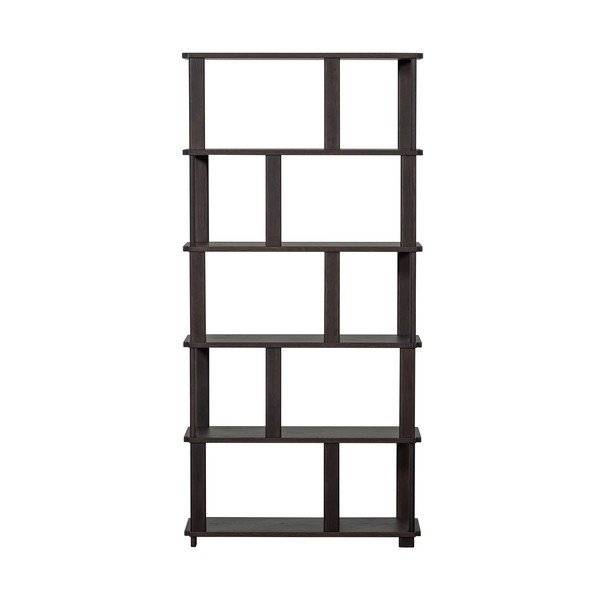 Tmavě hnědá knihovna z dubového dřeva 90x186x30 cm Riss – WOOOD-image-4