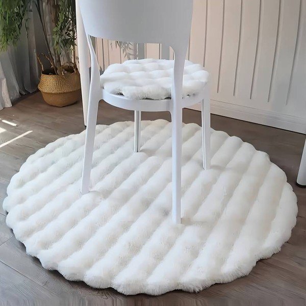 Bílý pratelný kulatý koberec ø 80 cm Bubble White – Mila Home-image-1