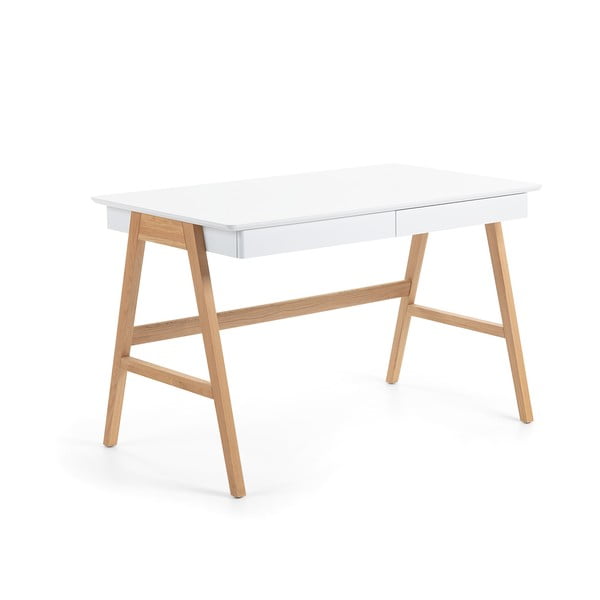 Pracovní stůl s bílou deskou Kave Home Ingo, 120 x 60 cm-image-3