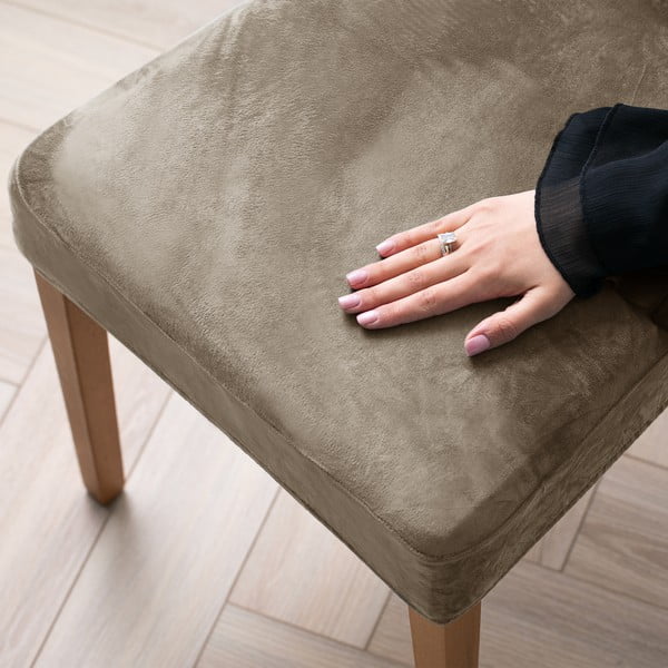 Šedobéžové napínací potahy v sadě 4 ks na židli 48 cm Sento – Restilo-image-1