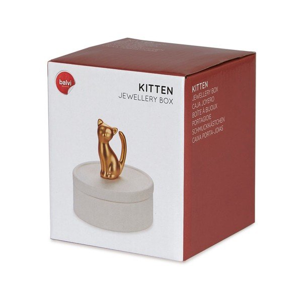 Bílá porcelánová dóza na šperky Balvi Cat-image-3