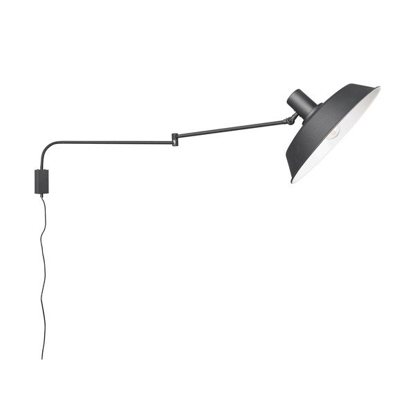 Matně černé nástěnné svítidlo s ohybatelnou konstrukcí do zásuvky ø 35,5 cm Bolder – Trio