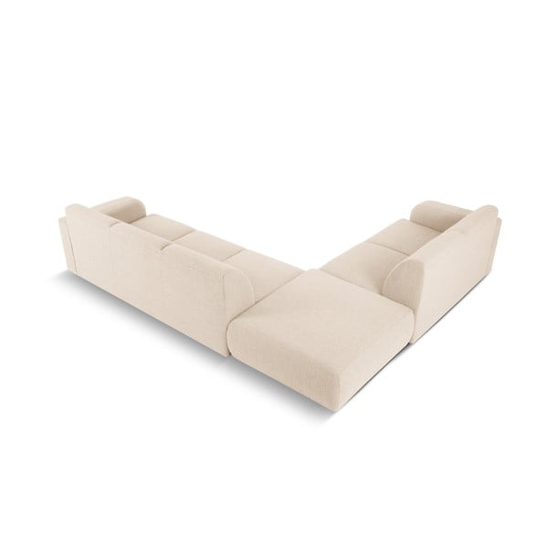 Béžová rohová pohovka z textilie bouclé (levý roh) Molino – Micadoni Home-image-3