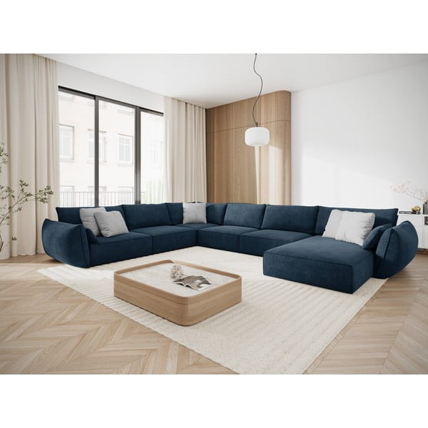 Tmavě modrá rohová pohovka (levý roh) Vanda – Mazzini Sofas-image-1