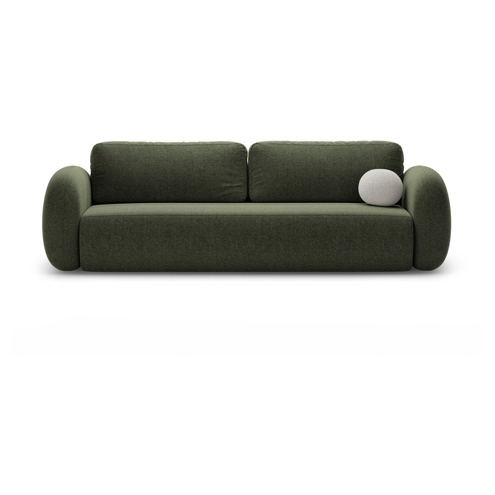 Zelená žinylková rozkládací/s úložným prostorem pohovka 262 cm Tonale – Cosmopolitan Design