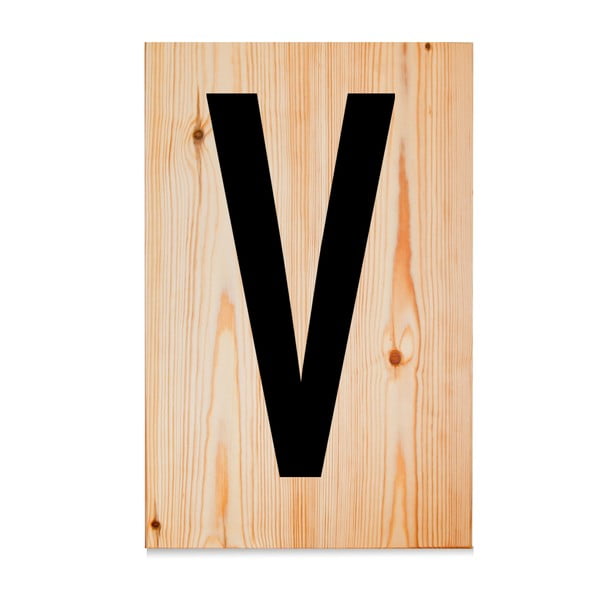 Dřevěná cedule Letters V