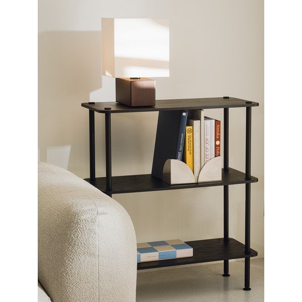 Černý regál v dekoru dubu 80x90,5x35 cm Teidi – noo.ma-image-1