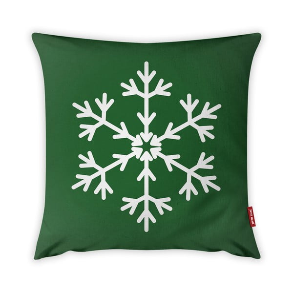 Povlak na polštář Vitaus Christmas Period Green Simple Snowflake, 43 x 43 cm