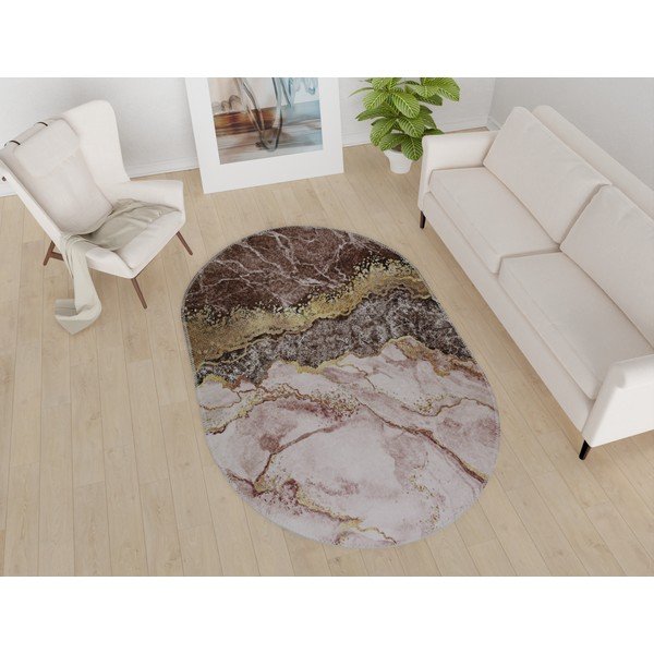 Pratelný koberec v hnědo-zlaté barvě 120x180 cm – Vitaus-image-1