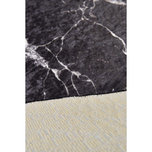 Černá koupelnová předložka ø 100 cm Marble – Foutastic-image-2