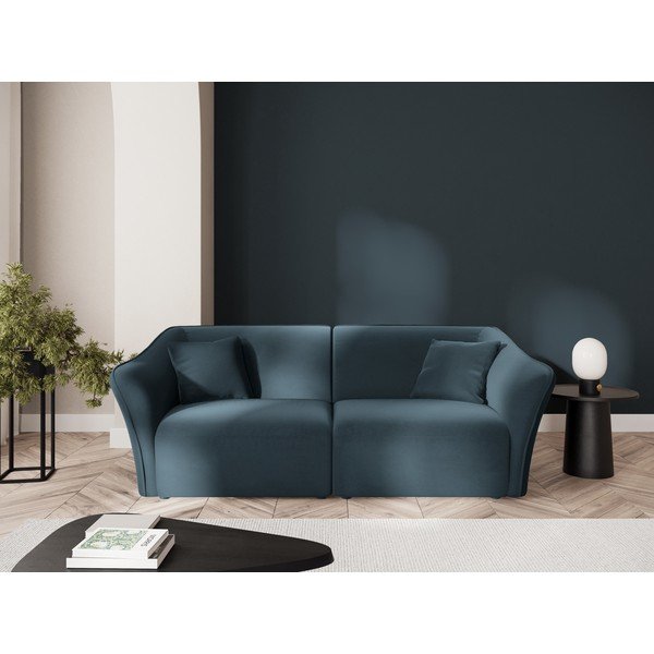 Modrá sametová pohovka 206 cm Tokyo – Cosmopolitan Design-image-1