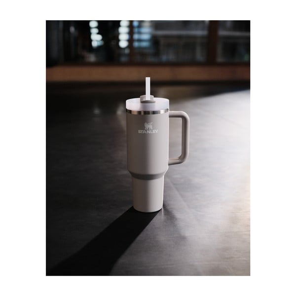 Světle šedá termoska s brčkem z nerezové oceli 1,18 l Quencher H2.0 FlowState Tumbler Ash – Stanley-image-1