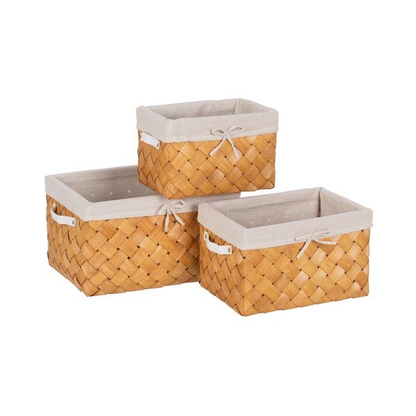 Dřevěné košíky v sadě 3 ks 39,5x30x24 cm – Ixia