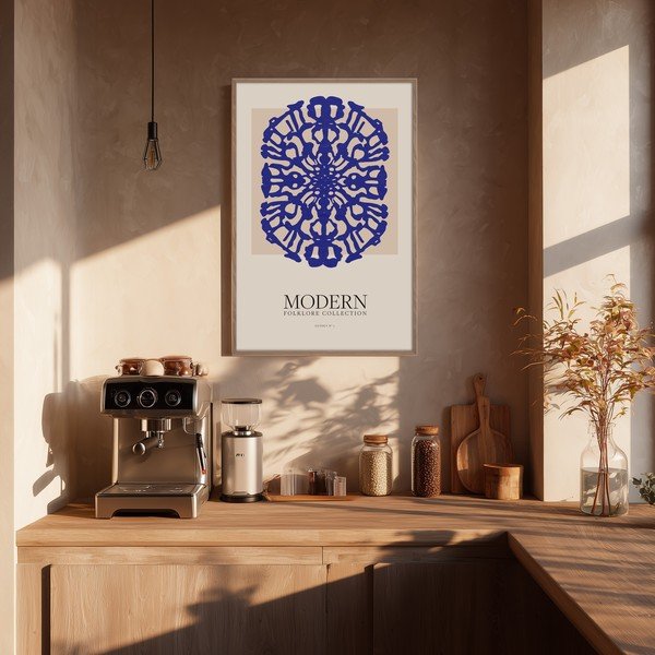 Tištěný obraz s rámem 60x90 cm Blue Folklore – Styler-image-1