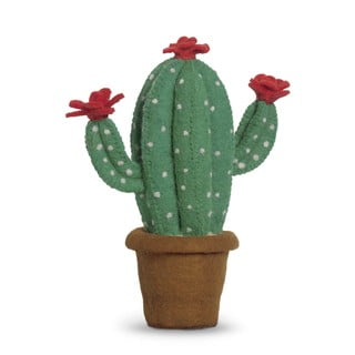 Zelená plstěná dekorace Mr. Fox Cactus Flower, výška 32 cm