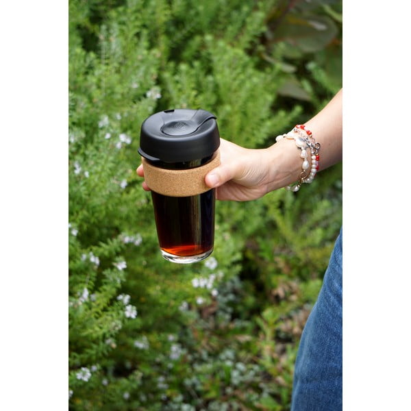 Černo-hnědý cestovní hrnek 454 ml Brew Cork Black L – KeepCup-image-1