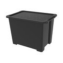 Leskle černý plastový úložný box s víkem Evo Easy - Rotho