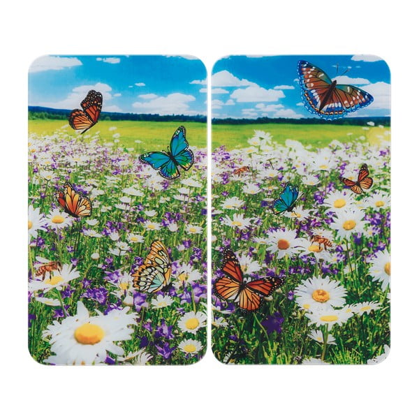Kryty na sporák z tvrzeného skla v sadě 2 ks 52x30 cm Summer Meadow – Maximex