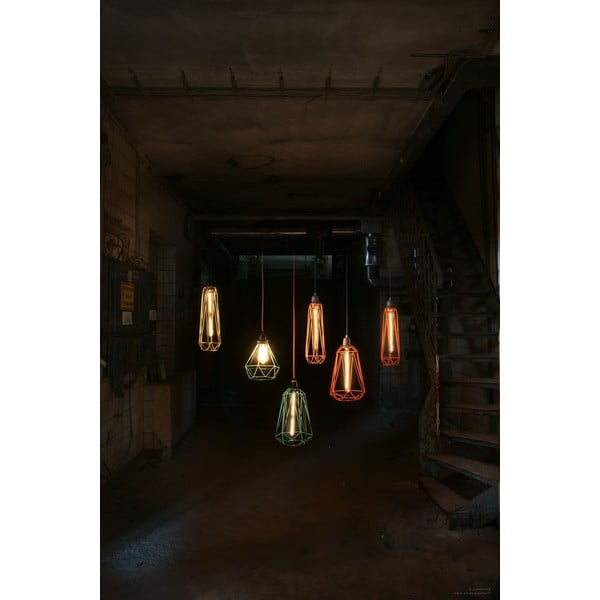 Světlo s oranžovým stínítkem a šedým kabelem Filament Style Diamond #3-image-2