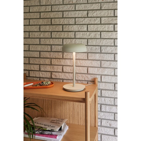Krémová LED stmívatelná stolní lampa (výška 37 cm) Velo – Hübsch-image-3